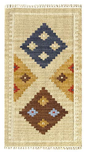 HAMID - Kelim Teppich Lori mit Geometrischem Oriental Design - 100% Wolle - Handgeknüpfter Kelim - Flurteppich, Wohnzimmer, Schlafzimmer, Wohnzimmer (D.2, 110x60cm) von HAMID