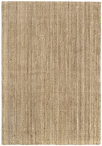 HAMID - Kerala Jute-Teppich, 100% Jutefaser-Teppich, Handgewebt, Teppich für Wohnzimmer, Esszimmer, Schlafzimmer, Flur, Natürliche Farbe (160x230cm) von HAMID