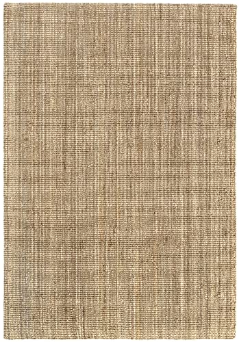 HAMID - Kerala Jute-Teppich, 100% Jutefaser-Teppich, Handgewebt, Teppich für Wohnzimmer, Esszimmer, Schlafzimmer, Flur, Natürliche Farbe (200x290cm) von HAMID