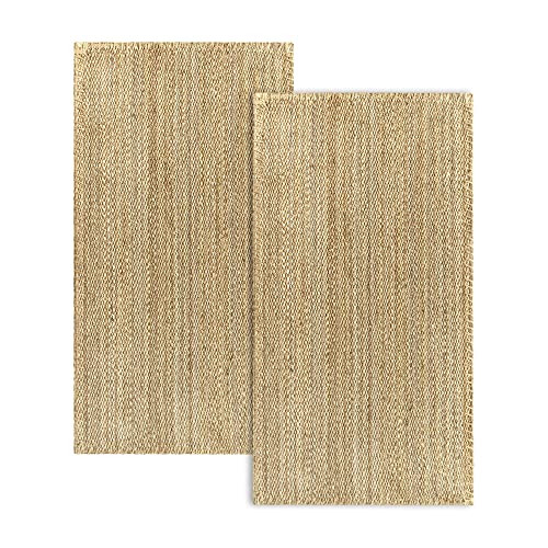 HAMID Pack 2 Jute Teppich, Granada Teppich 100% Natürliche Jutefaser, Weicher Teppich und Hohe Festigkeit, Handgewebt - Wohnzimmer, Esszimmer, Schlafzimmer, Flurteppich, (150x80cm)… 2 Stücke… von HAMID