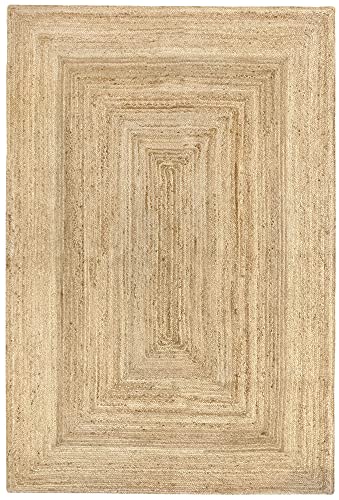 Hamid Jute Teppich, Alhambra Teppich Handgewebt 100% Naturfaser de Jute, Wohnzimmer, Schlafzimmer, Flurteppich, Farbe Natur (200x300cm) von HAMID