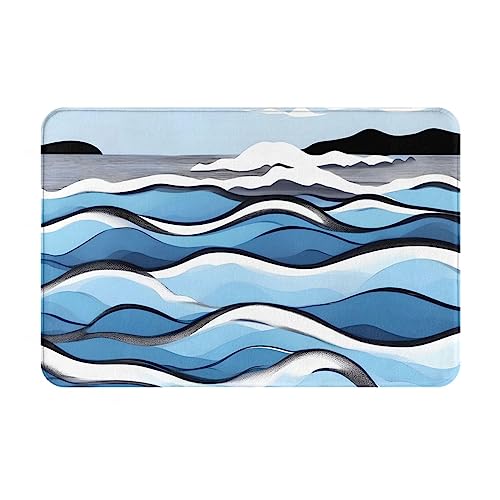 HAMISBEL Fußmatte, Motiv: Wellen auf den Felsen, 40,6 x 61 cm, geeignet für Badezimmer, Küche, Schlafzimmer, Heimdekoration, leicht zu reinigen HAMISBEL Fußmatte, Motiv: Wellen auf den Felsen, 40,6 x 61 cm, geeignet für Badezimmer, Küche, Schlafzimmer, Heimdekoration, leicht zu reinigen von HAMISBEL