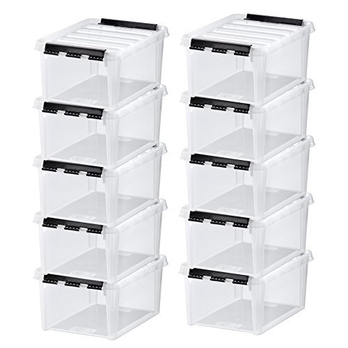 10x Aufbewahrungsbox stapelbare Box Smart Store Classic 10 transparent mit Deckel & Klickverschluss von Hammarplast