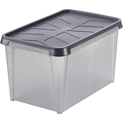 Hammarplast 4x SmartStore Dry 45 Aufbewahrungsbox wasserdicht, 50 Liter, 600 x 400 x 340 mm - anthrazit von Hammarplast