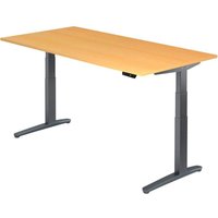 HAMMERBACHER XBHM2E höhenverstellbarer Schreibtisch 65,0 - 130,0 cm - elektrisch buche / grafit von HAMMERBACHER