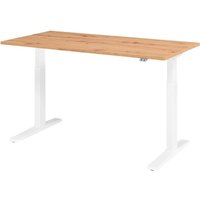 HAMMERBACHER XMKA16 höhenverstellbarer Schreibtisch 70,0 - 120,0 cm - elektrisch asteiche / weiß von HAMMERBACHER