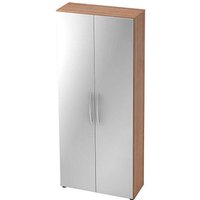 HAMMERBACHER Aktenschrank Altus, V4100/N/S/BM nussbaum, silber 4 Fachböden 80,0 x 33,0 x 188,0 cm von HAMMERBACHER