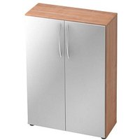 HAMMERBACHER Aktenschrank Altus, V4550/N/S/BM nussbaum, silber 2 Fachböden 80,0 x 33,0 x 114,4 cm von HAMMERBACHER