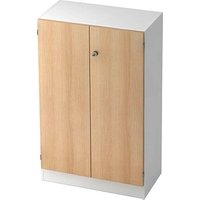 HAMMERBACHER Aktenschrank Haziender, V6550/W/E/SG weiß, eiche 2 Fachböden 80,0 x 42,0 x 127,0 cm von HAMMERBACHER