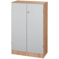 HAMMERBACHER Aktenschrank Schrank Prokura, V6550/N/S/SG nussbaum, silber 2 Fachböden 80,0 x 42,0 x 127,0 cm von HAMMERBACHER