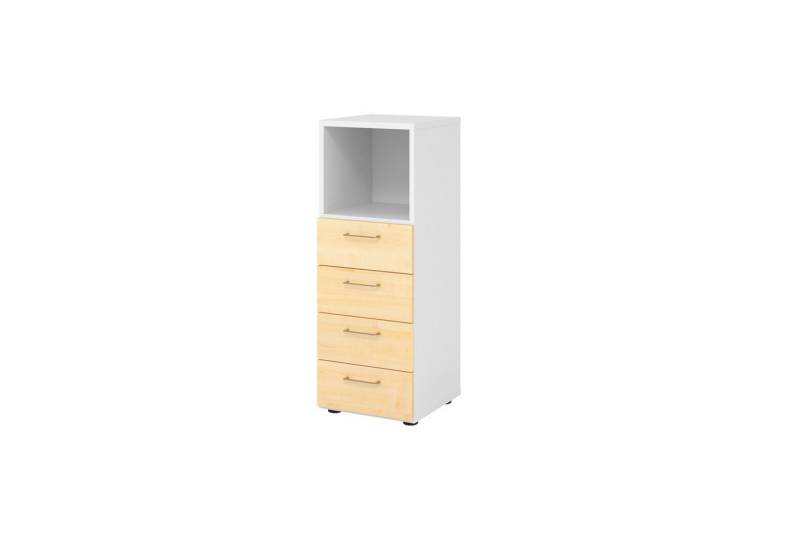HAMMERBACHER Aktenschrank Regal 3OH 4 Schübe weiß/Ahorn von HAMMERBACHER