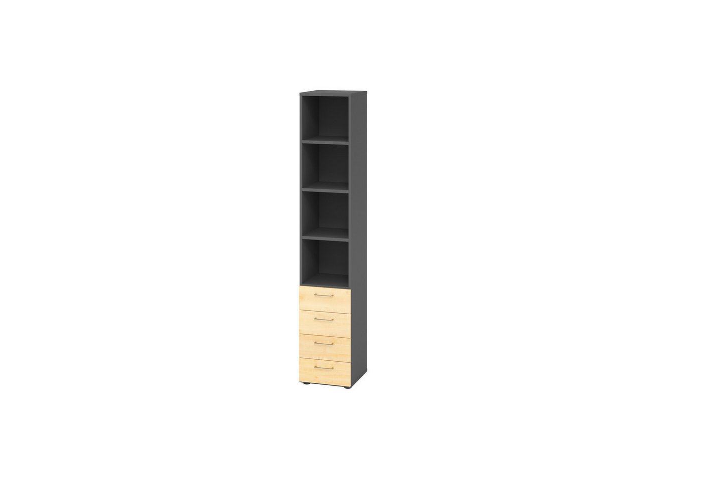 HAMMERBACHER Aktenschrank Regal 6OH 4 Schübe graphit/Ahorn HAMMERBACHER Aktenschrank Regal 6OH 4 Schübe graphit/Ahorn von HAMMERBACHER