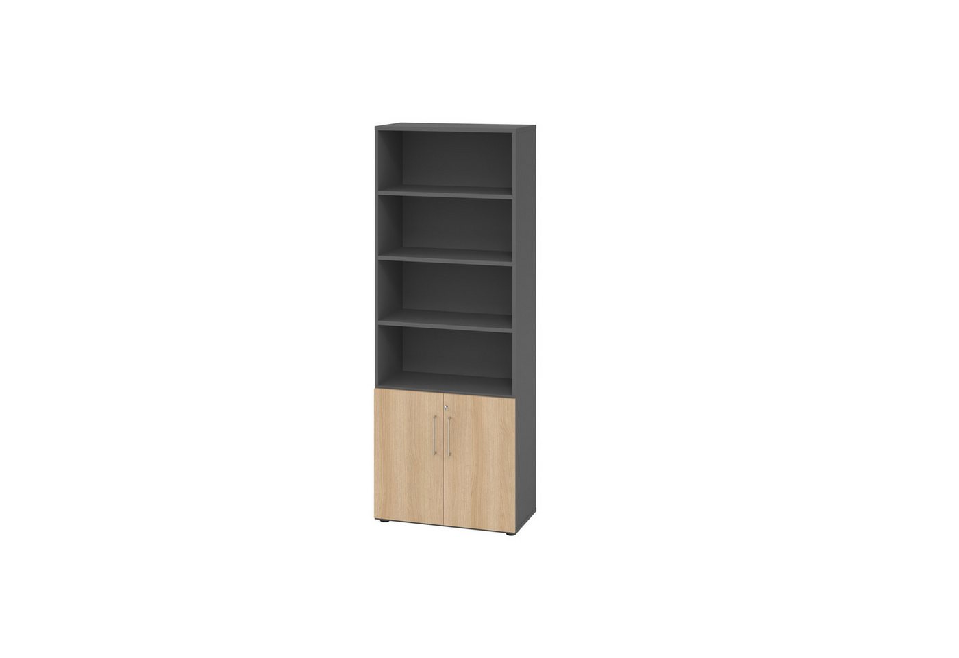 HAMMERBACHER Aktenschrank Regal 6OH Türen 2OH graphit/Eiche HAMMERBACHER Aktenschrank Regal 6OH Türen 2OH graphit/Eiche von HAMMERBACHER