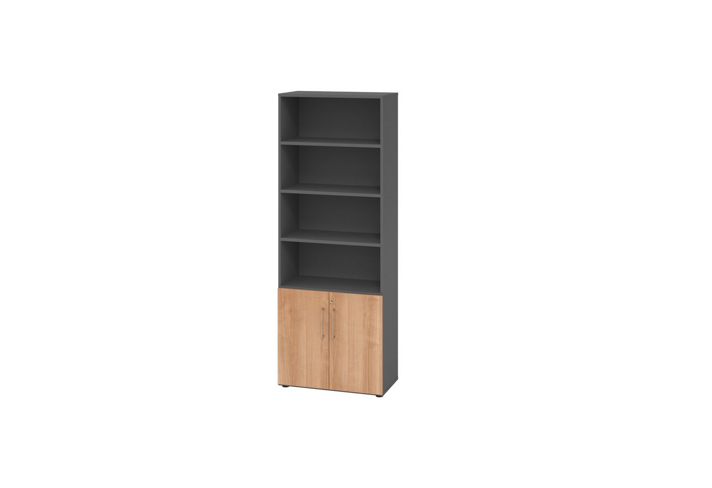 HAMMERBACHER Aktenschrank Regal 6OH Türen 2OH graphit/Nussbaum HAMMERBACHER Aktenschrank Regal 6OH Türen 2OH graphit/Nussbaum von HAMMERBACHER