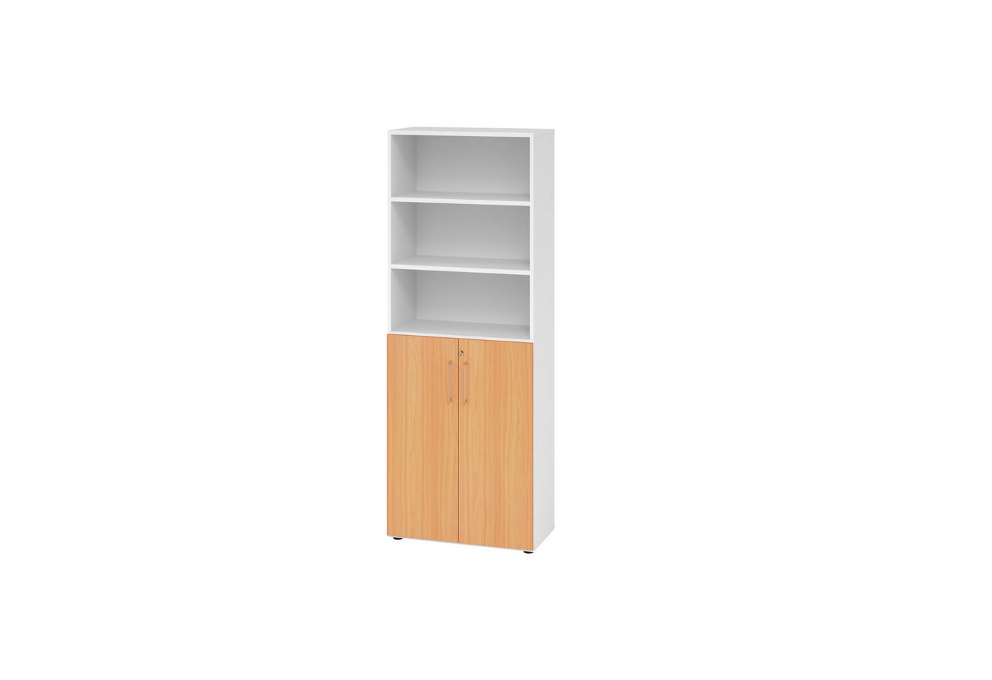 HAMMERBACHER Aktenschrank Regal 6OH Türen 3OH weiß/Buche HAMMERBACHER Aktenschrank Regal 6OH Türen 3OH weiß/Buche von HAMMERBACHER