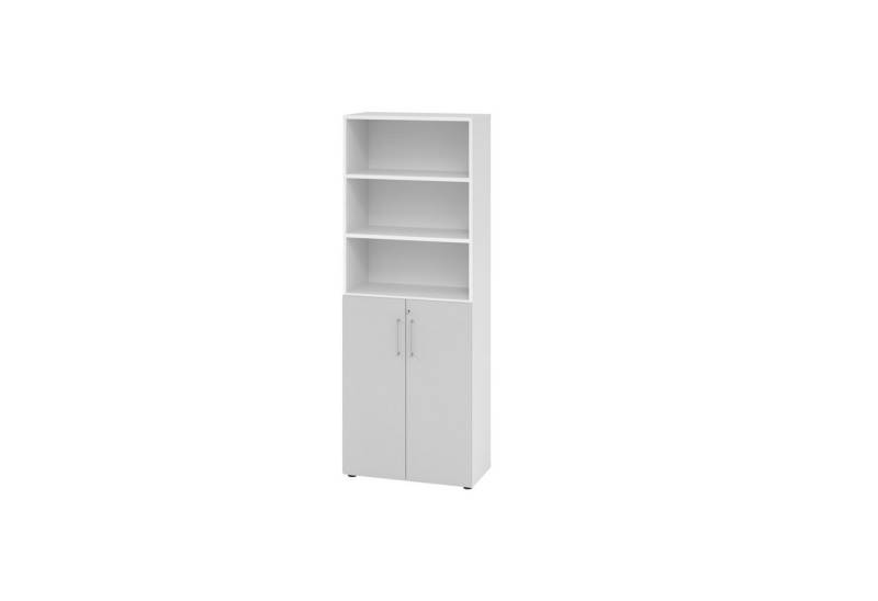 HAMMERBACHER Aktenschrank Regal 6OH Türen 3OH weiß/grau von HAMMERBACHER