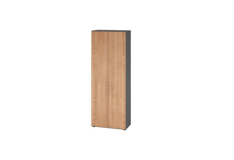 HAMMERBACHER Aktenschrank Regal 6OH Türen graphit/Nussbaum von HAMMERBACHER