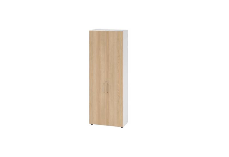 HAMMERBACHER Aktenschrank Regal 6OH Türen weiß/Eiche von HAMMERBACHER