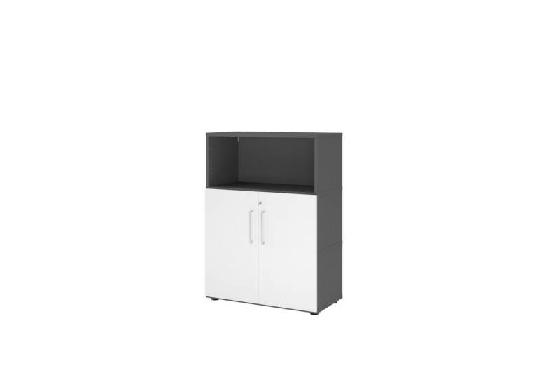HAMMERBACHER Aktenschrank Regal FlexWall Türen 3OH graphit/weiß von HAMMERBACHER