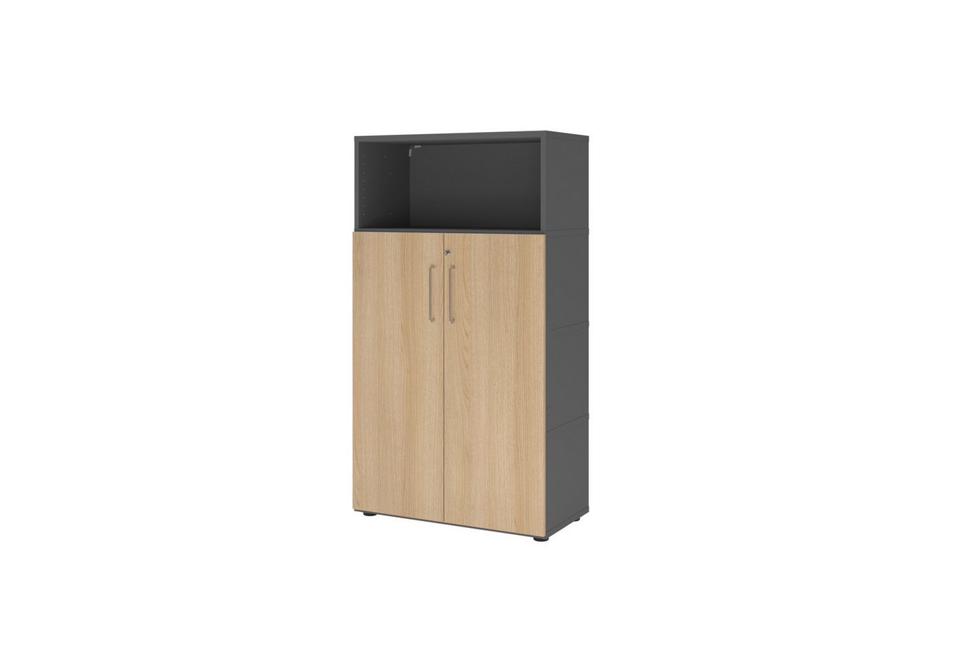 HAMMERBACHER Aktenschrank Regal FlexWall Türen 4OH graphit/eiche. von HAMMERBACHER