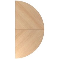 HAMMERBACHER Anbautisch höhenverstellbar LA160 eiche, silber halbrund 80,0 x 160,0 x 65,5 - 82,5 cm von HAMMERBACHER