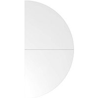 HAMMERBACHER Anbautisch höhenverstellbar LA160 weiß, silber halbrund 80,0 x 160,0 x 65,5 - 82,5 cm von HAMMERBACHER