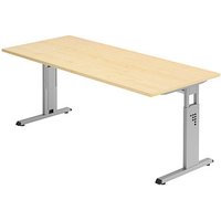 HAMMERBACHER Gradeo höhenverstellbarer Schreibtisch ahorn rechteckig, C-Fuß-Gestell silber 180,0 x 80,0 cm HAMMERBACHER Gradeo höhenverstellbarer Schreibtisch ahorn rechteckig, C-Fuß-Gestell silber 180,0 x 80,0 cm von HAMMERBACHER