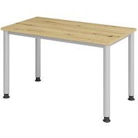 HAMMERBACHER HS612 Schreibtisch Asteiche rechteckig, 4-Fuß-Gestell silber 120,0 x 67,2 cm von HAMMERBACHER