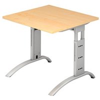 HAMMERBACHER Savona höhenverstellbarer Schreibtisch ahorn quadratisch, C-Fuß-Gestell silber 80,0 x 80,0 cm von HAMMERBACHER