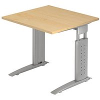 HAMMERBACHER US08 höhenverstellbarer Schreibtisch ahorn quadratisch, C-Fuß-Gestell silber 80,0 x 80,0 cm HAMMERBACHER US08 höhenverstellbarer Schreibtisch ahorn quadratisch, C-Fuß-Gestell silber 80,0 x 80,0 cm von HAMMERBACHER