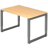 HAMMERBACHER RS12 höhenverstellbarer Schreibtisch ahorn rechteckig, Kufen-Gestell grau 120,0 x 80,0 cm von HAMMERBACHER