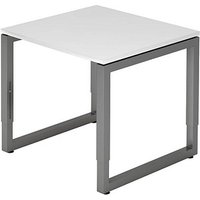 HAMMERBACHER RS08 höhenverstellbarer Schreibtisch weiß rechteckig, Kufen-Gestell grau 80,0 x 80,0 cm von HAMMERBACHER