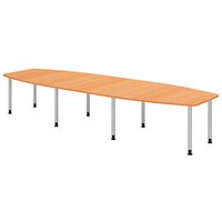 HAMMERBACHER Konferenztisch KT40C buche Tonnenform, Rundrohr silber, 400,0 x 85,0 - 130,0 x 72,0 - 74,0 cm HAMMERBACHER Konferenztisch KT40C buche Tonnenform, Rundrohr silber, 400,0 x 85,0 - 130,0 x 72,0 - 74,0 cm von HAMMERBACHER