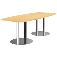 HAMMERBACHER Konferenztisch KT22S ahorn Tonnenform, Rundrohr chrom, 220,0 x 83,0 - 103,0 x 74,5 cm HAMMERBACHER Konferenztisch KT22S ahorn Tonnenform, Rundrohr chrom, 220,0 x 83,0 - 103,0 x 74,5 cm von HAMMERBACHER