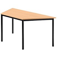 HAMMERBACHER Konferenztisch buche, schwarz Trapezform, Rundrohr schwarz, 160,0 x 69,0 x 72,0 cm von HAMMERBACHER