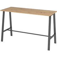 HAMMERBACHER Stehtisch Meeting Point VMPA17 asteiche rechteckig, 4-Fuß-Gestell grau, 175,0 x 68,0 x 104,2 cm von HAMMERBACHER