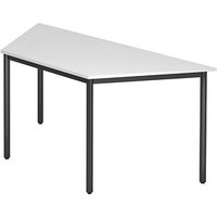 HAMMERBACHER Konferenztisch weiß, schwarz Trapezform, Rundrohr schwarz, 160,0 x 69,0 x 72,0 cm von HAMMERBACHER