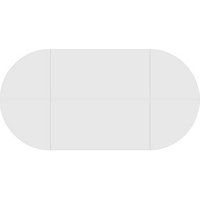 HAMMERBACHER Konferenztisch weiß oval, Rundrohr chrom, 320,0 x 160,0 x 72,0 - 74,0 cm von HAMMERBACHER