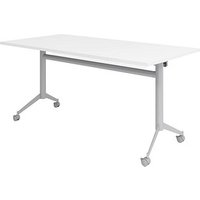 HAMMERBACHER Mehrzwecktisch KF 16 weiß rechteckig, T-Fuß-Gestell silber, 160,0 x 80,0 x 75,0 cm von HAMMERBACHER