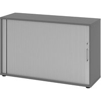 HAMMERBACHER Mirakel Rollladenschrank grafit, silber 1 Fachboden 120,0 x 40,0 x 74,8 cm von HAMMERBACHER