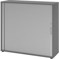 HAMMERBACHER Mirakel Rollladenschrank grafit, silber 2 Fachböden 120,0 x 40,0 x 110,0 cm von HAMMERBACHER