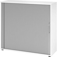 HAMMERBACHER Mirakel Rollladenschrank weiß, silber 2 Fachböden 120,0 x 40,0 x 110,0 cm von HAMMERBACHER