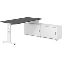 HAMMERBACHER OSE16SB höhenverstellbarer Schreibtisch grafit rechteckig, T-Fuß-Gestell weiß 160,0 x 80,0 cm HAMMERBACHER OSE16SB höhenverstellbarer Schreibtisch grafit rechteckig, T-Fuß-Gestell weiß 160,0 x 80,0 cm von HAMMERBACHER