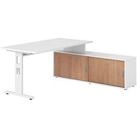 HAMMERBACHER OSE16SB höhenverstellbarer Schreibtisch weiß rechteckig, T-Fuß-Gestell weiß 160,0 x 80,0 cm HAMMERBACHER OSE16SB höhenverstellbarer Schreibtisch weiß rechteckig, T-Fuß-Gestell weiß 160,0 x 80,0 cm von HAMMERBACHER