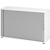 HAMMERBACHER Popular Rollladenschrank weiß, silber 1 Fachboden 120,0 x 40,0 x 74,8 cm von HAMMERBACHER