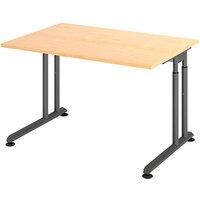 HAMMERBACHER Popular höhenverstellbarer Schreibtisch ahorn rechteckig, C-Fuß-Gestell grau 120,0 x 80,0 cm HAMMERBACHER Popular höhenverstellbarer Schreibtisch ahorn rechteckig, C-Fuß-Gestell grau 120,0 x 80,0 cm von HAMMERBACHER