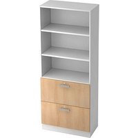 HAMMERBACHER Regalschrank Akandia, V7300/W/E/NU weiß, eiche 80,0 x 42,0 x 200,4 cm von HAMMERBACHER