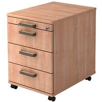 HAMMERBACHER Savona Rollcontainer nussbaum 4 Auszüge 42,8 x 58,0 x 59,0 cm von HAMMERBACHER