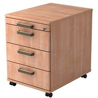 HAMMERBACHER Unni SE1 Rollcontainer nussbaum 4 Auszüge 42,8 x 58,0 x 59,0 cm von HAMMERBACHER