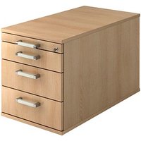 HAMMERBACHER Solid TC30 Rollcontainer eiche 4 Auszüge 42,8 x 80,0 x 51,2 cm von HAMMERBACHER